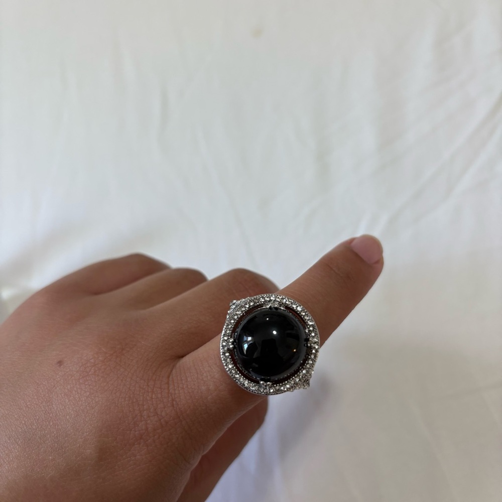 Elegant Black and Silver Ring